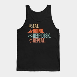 Eat Drink Help Desk Repeat Tank Top